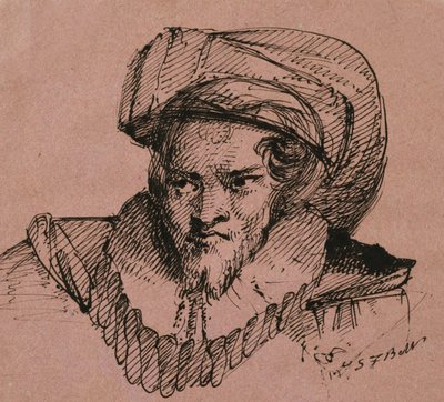 Head of a Man with Plumed Hat by Samuel Finley Breese Morse